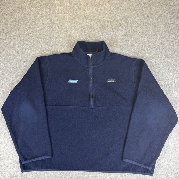 L.L. Bean Tops - LL Bean Fleece Pullover Womens XL Regular 1/4 Zip Navy Blue USA Made Jacket